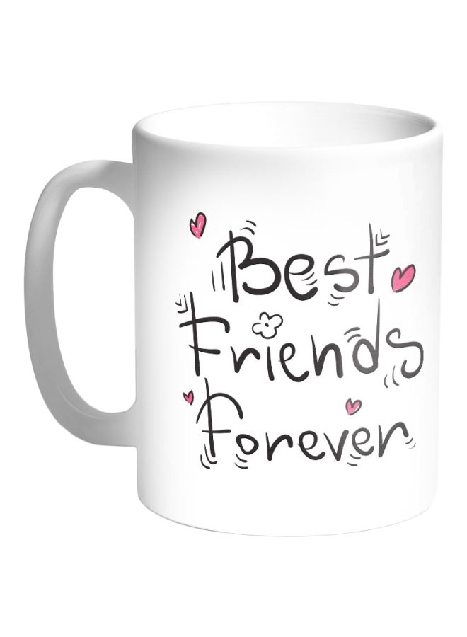 Decalac Best Friends For Ever Printed Coffee Mug White/Black/Red 325ml 