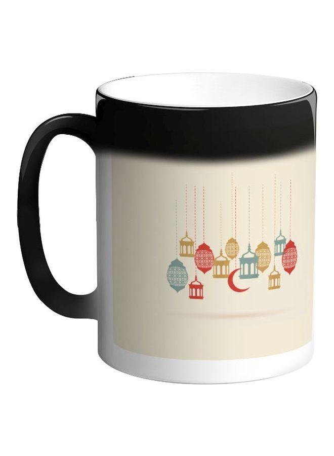 ديكالاك مج قهوة متغير اللون بطبعة مصابيح رمضان أسود 325ملليلتر - Image 1