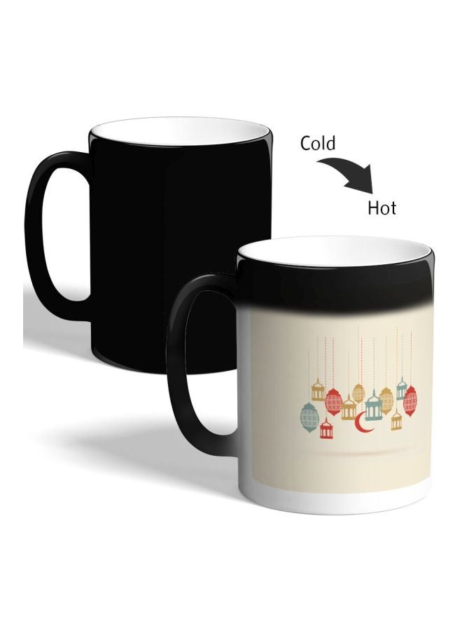 ديكالاك مج قهوة متغير اللون بطبعة مصابيح رمضان أسود 325ملليلتر - Image 2