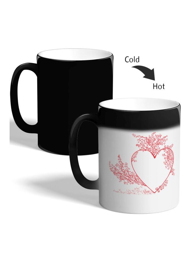 ديكالاك مج قهوة متغير اللون مزين بطبعة رومانسية أسود 325ملليلتر - Image 2