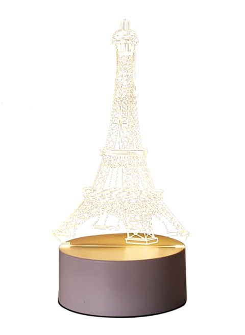 Eiffel Tower 3D Night Light Table Lamp Grey/Gold/Clear 20.5 x 14.5cm