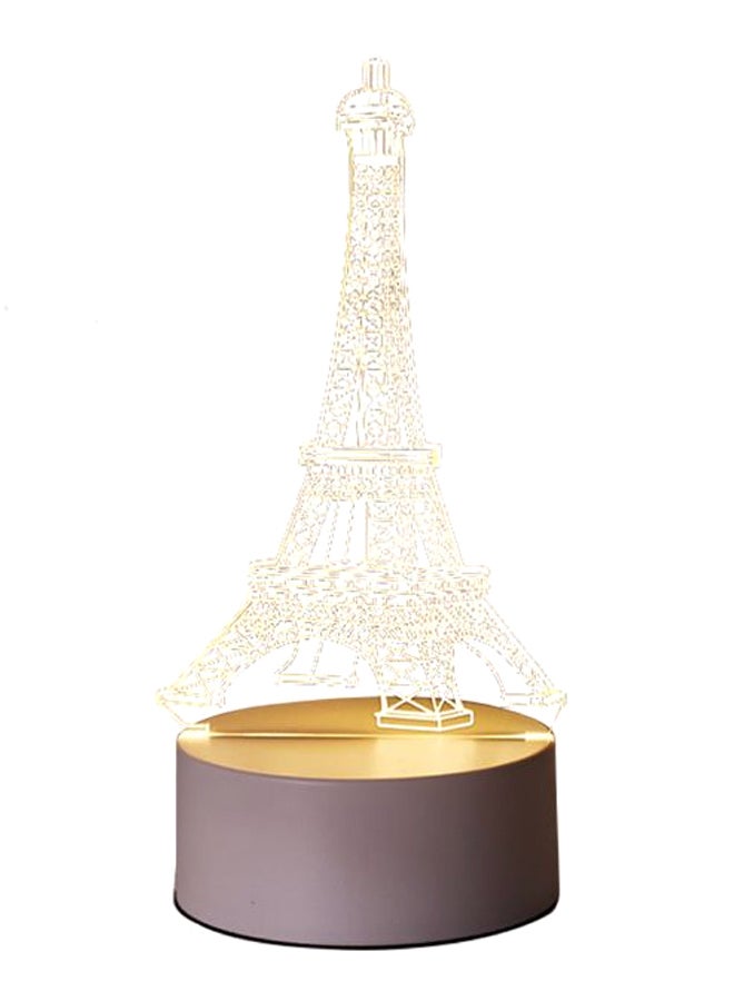 Eiffel Tower 3D Night Light Table Lamp Grey/Gold/Clear 20.5 x 14.5cm