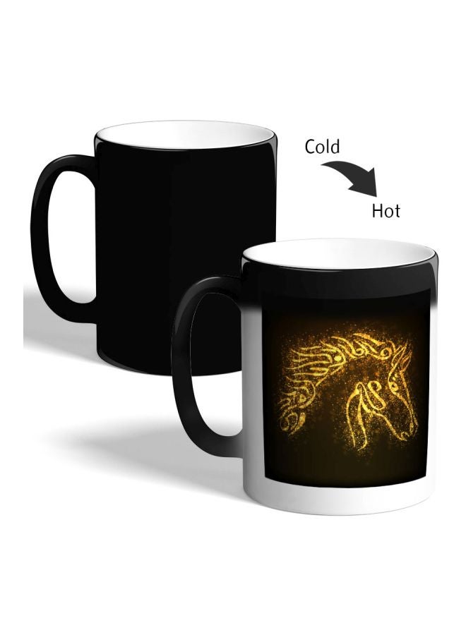 ديكالاك مج قهوة سحري بطبعة شكل حصان أسود 325ملليلتر - Image 2