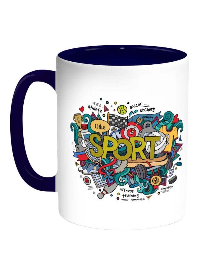 Decalac Sport Printed Coffee Mug Dark Blue/White/Blue