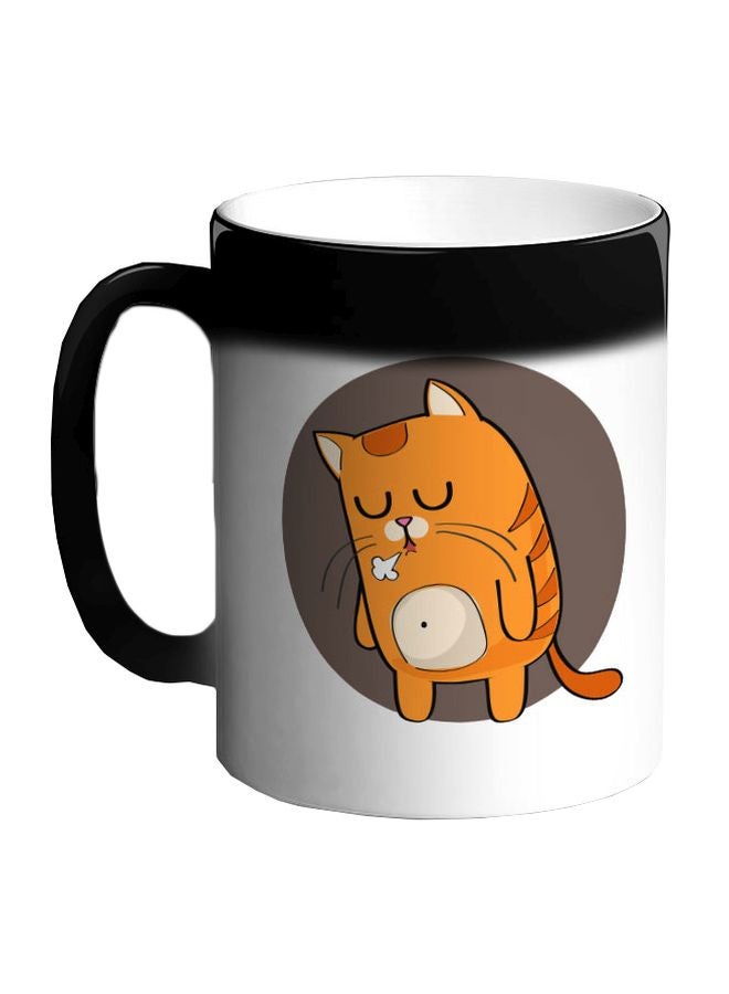 Decalac Graphic Cat Printed Colour Changing Coffee Mug Black 325ml - Image 1