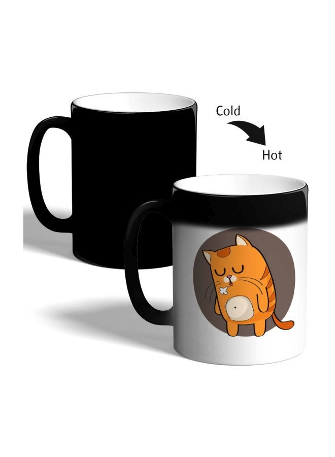 Decalac Graphic Cat Printed Colour Changing Coffee Mug Black 325ml - Image 2