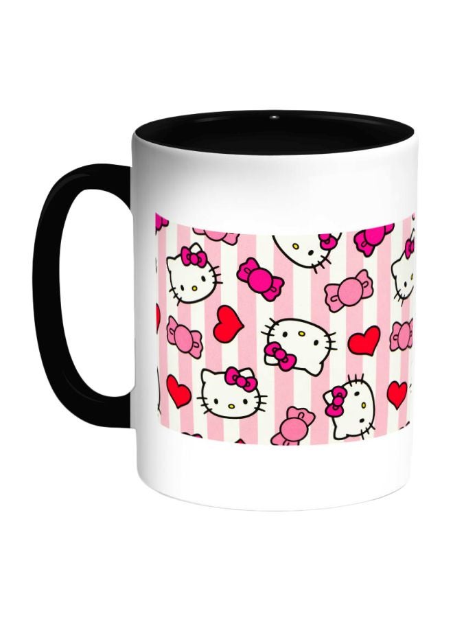 Decalac Hello Kitty Printed Coffee Mug Black/White/Pink 325ml