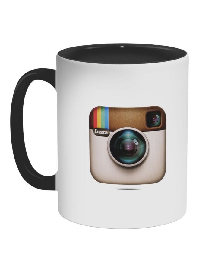 ديكالاك مج قهوة بطبعة شعار إنستاجرام أسود/ أبيض/ بني