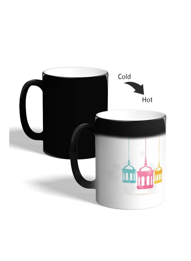 ديكالاك مج قهوة سحري بطبعة فوانيس رمضان أسود 325ملليلتر - Image 2