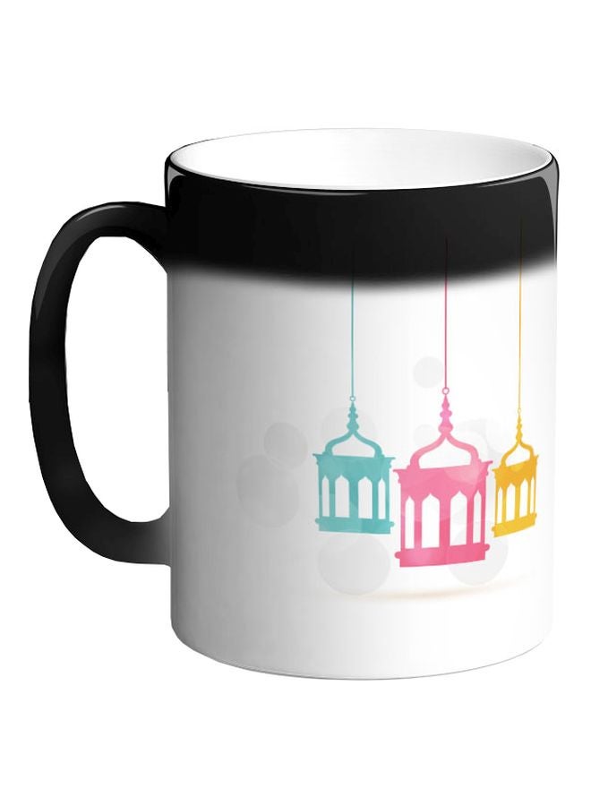 ديكالاك مج قهوة سحري بطبعة فوانيس رمضان أسود 325ملليلتر - Image 1