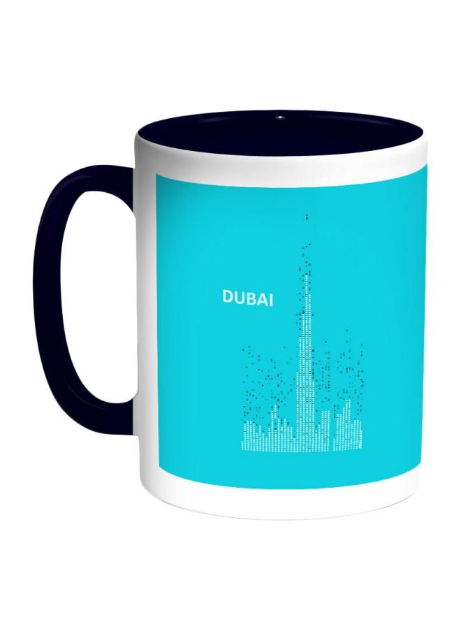 Decalac Dubai Towers Printed Coffee Mug Blue/White/Black 