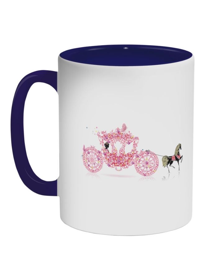 ديكالاك قدح قهوة مطبوع عليه صورة عربة أميرة أبيض/وردي/أسود