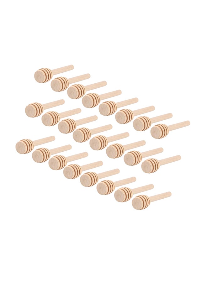 24-Piece Wooden Honey Dipper Stick Beige 19 x 5 x 12cm  - Image 1