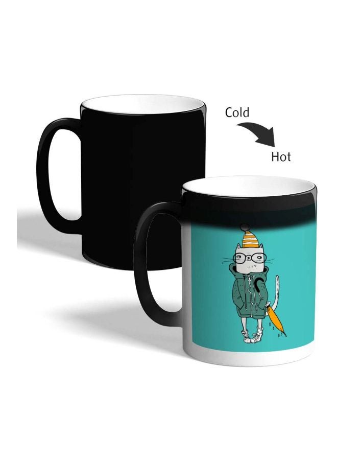 ديكالاك مج قهوة متغير اللون بطبعة قطة أسود 325ملليلتر - Image 2