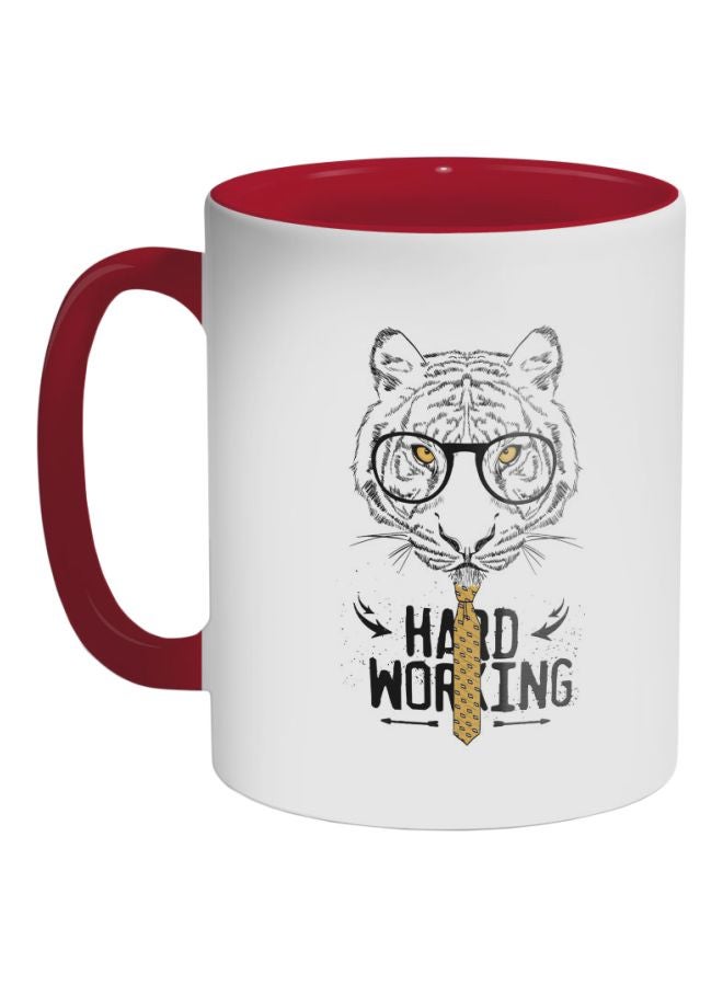 ديكالاك قدح قهوة - هارد وركينج أحمر/ أبيض/ أسود