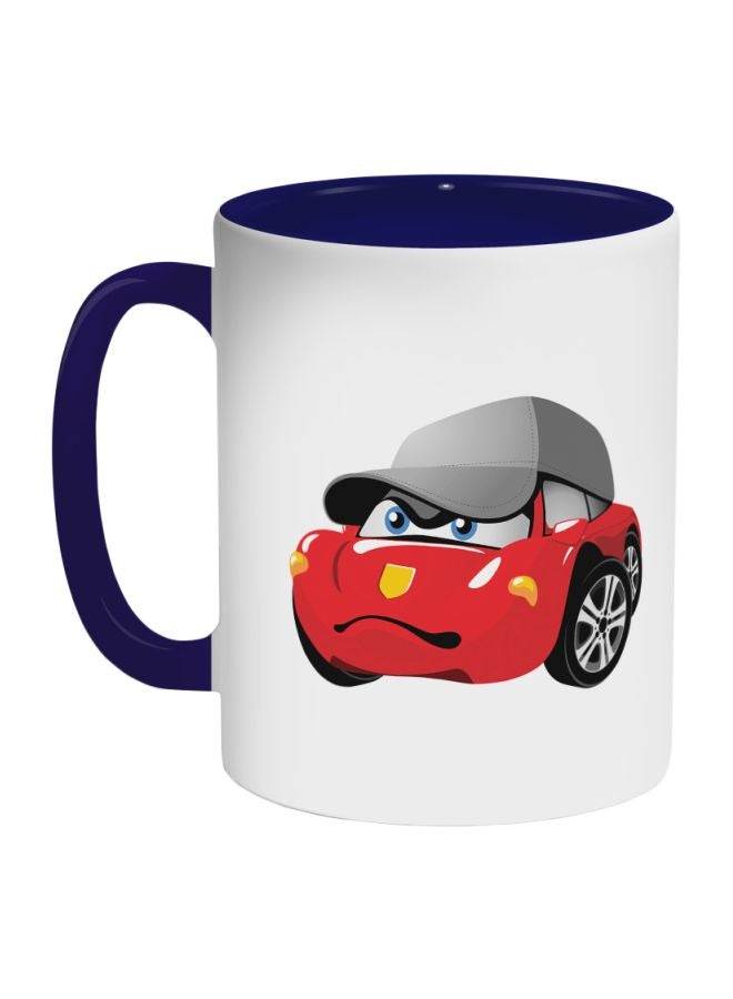 Decalac Cartoon Character Car Printed Coffee Mug Dark Blue/White/Red