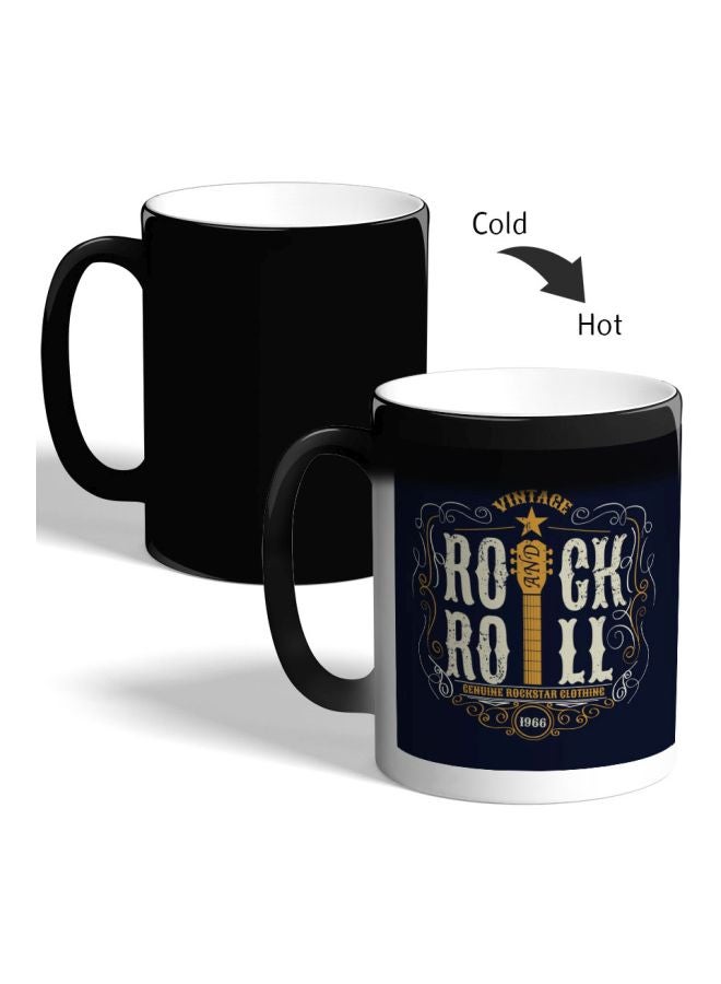 Decalac Rock And Roll Printed Magic Coffee Mug Black  - Image 2