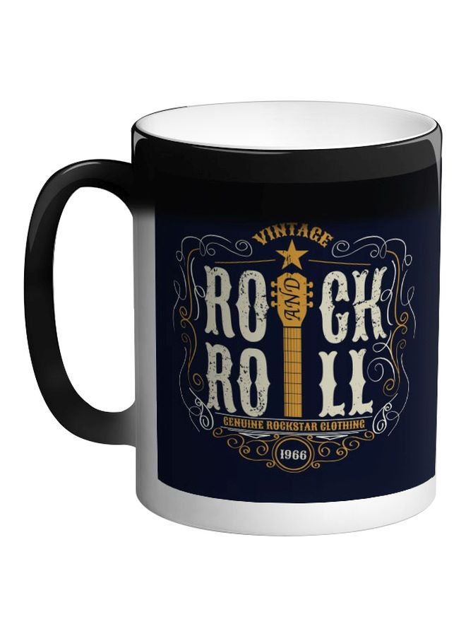 Decalac Rock And Roll Printed Magic Coffee Mug Black  - Image 1