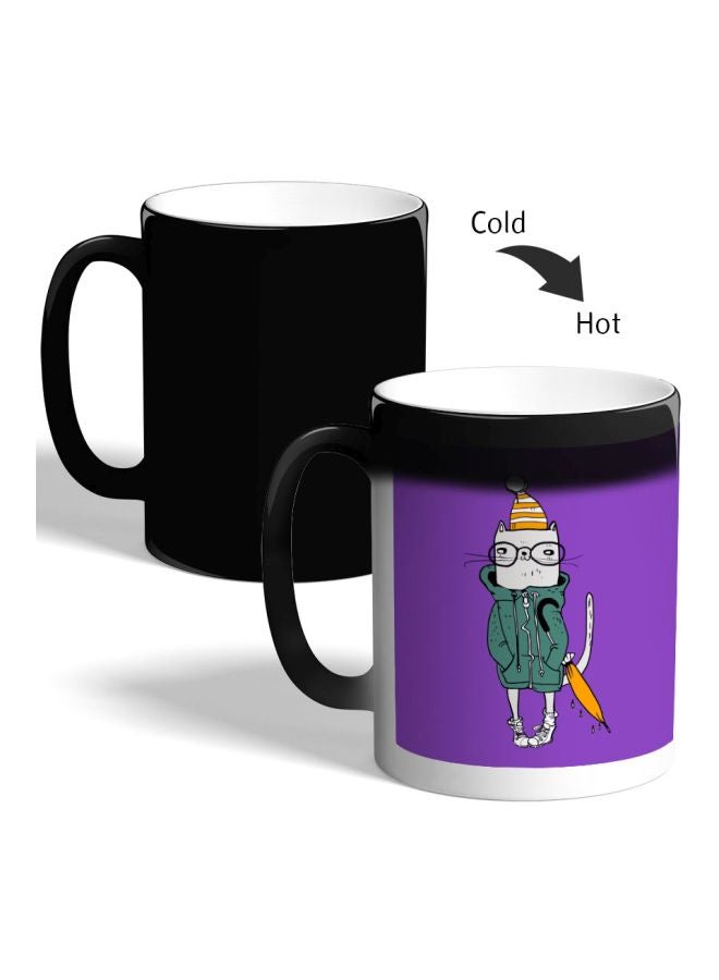 Decalac Cat Printed Magic Coffee Mug Black - Image 2