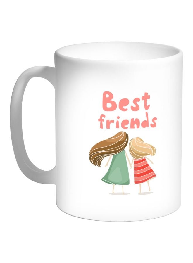 Decalac - Best Friends Printed Coffee Mug White/Pink/Green 325ml - Image 1