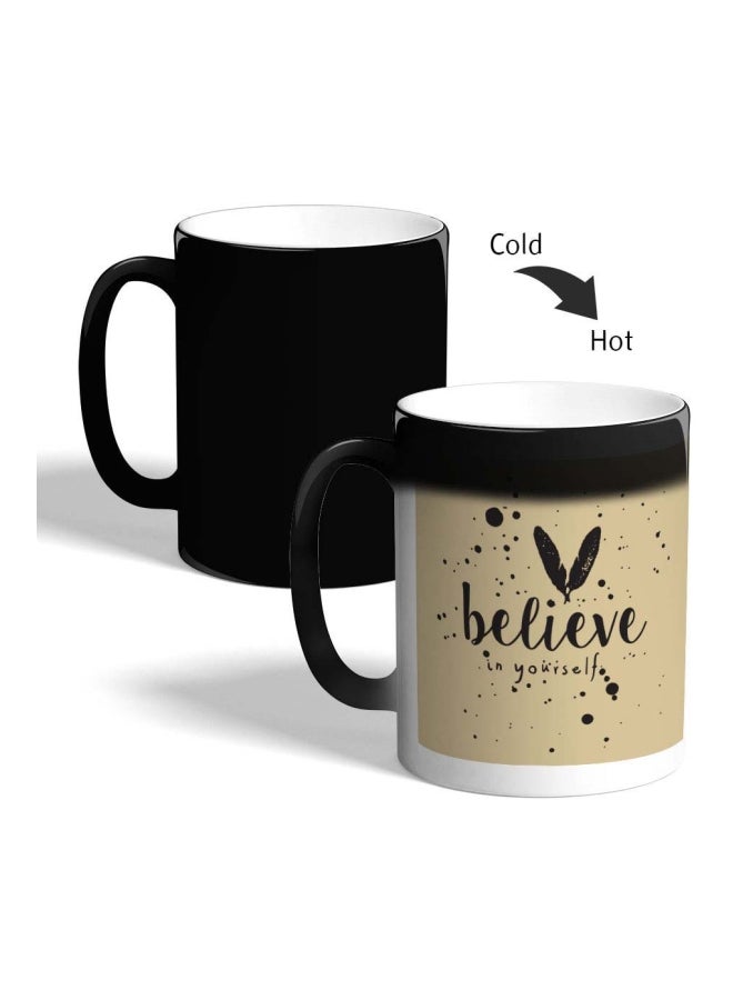 Decalac Believe In Yourself Printed Colour Changing Coffee Mug Black 325ml  - Image 2