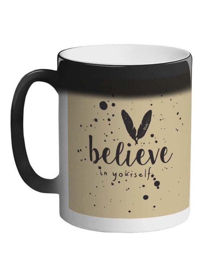 Decalac Believe In Yourself Printed Colour Changing Coffee Mug Black 325ml  - Image 1