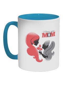 Decalac I Love You Mom Printed Coffee Mug Blue/Red/Grey 