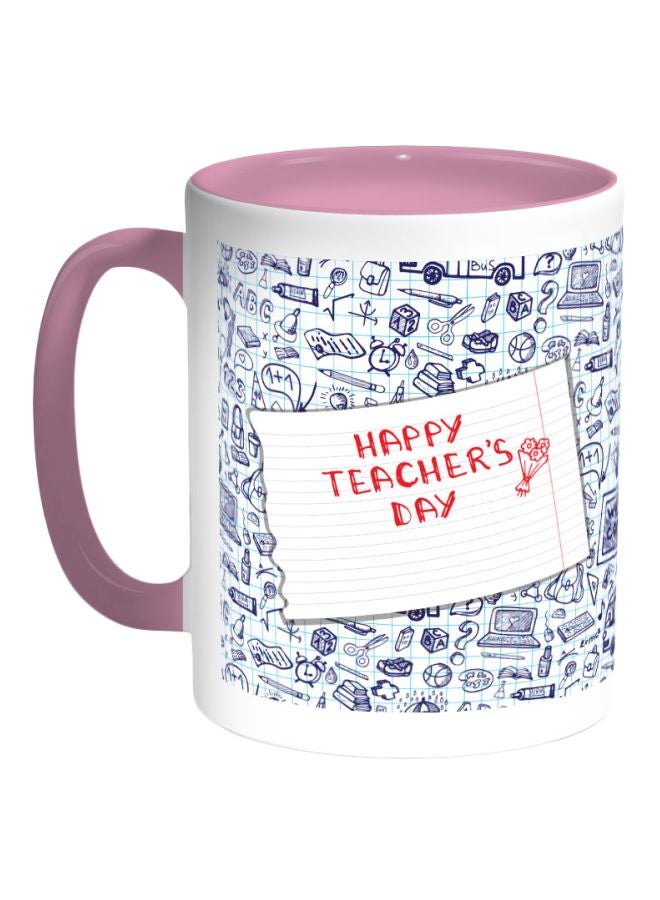 ديكالاك قدح قهوة - هابي تيتشرز داي أبيض/أزرق/أحمر