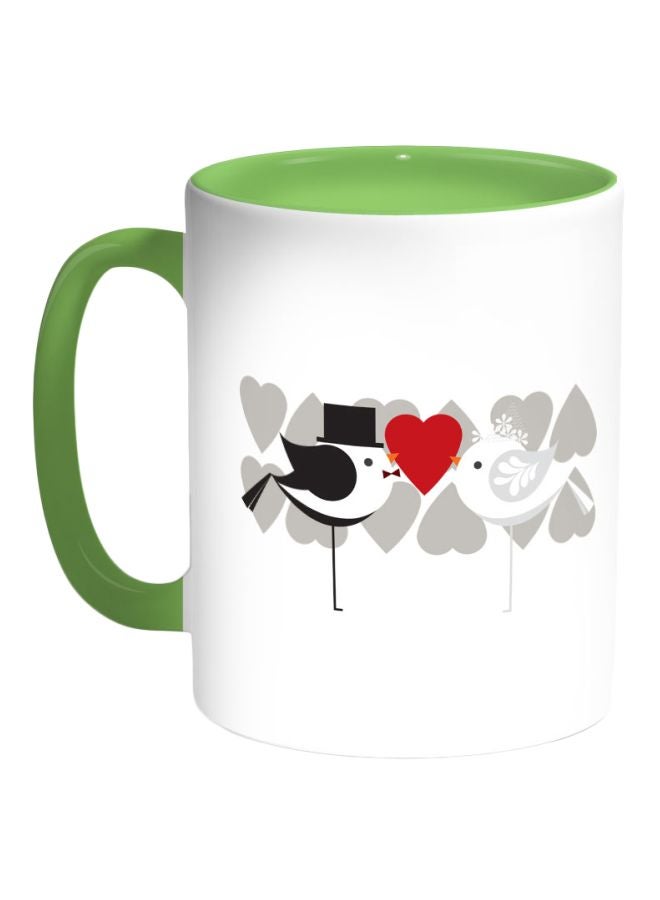 قدح قهوة - لوف بيردز أبيض/رمادي/أسود 325ملليلتر