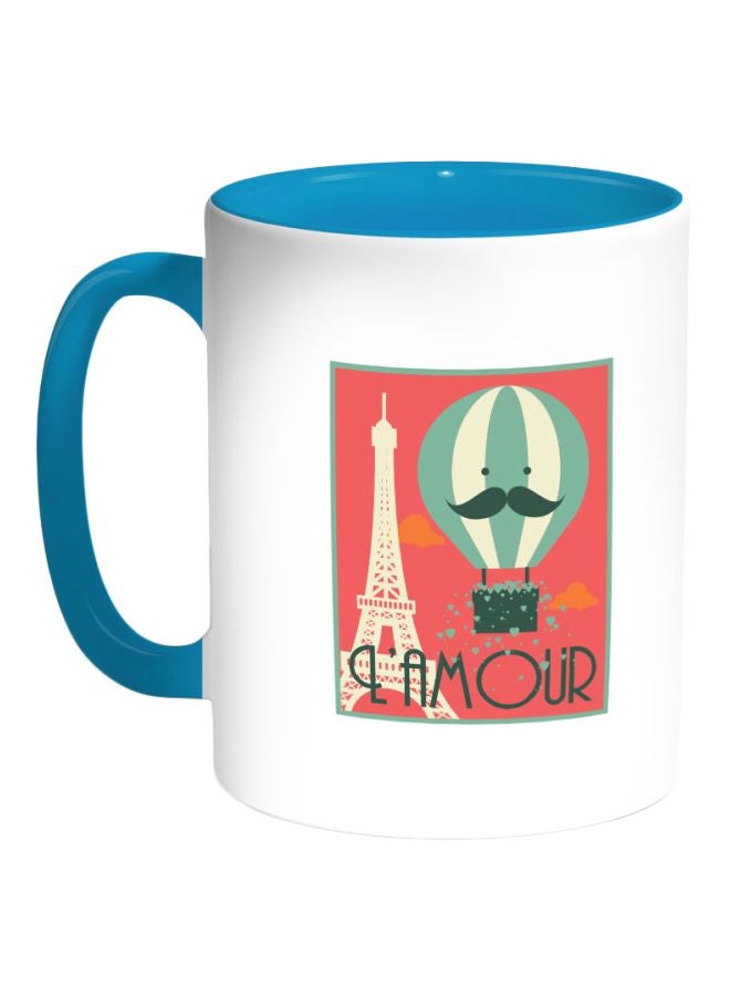 Love Of Paris Printed Coffee Mug Red/White/Blue 325ml