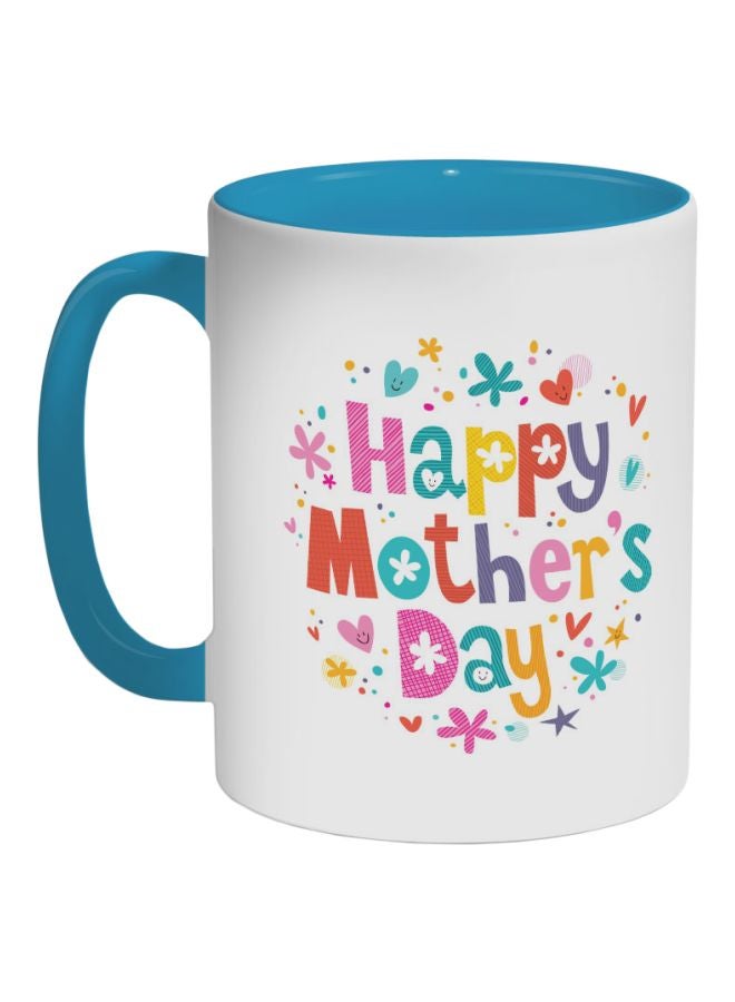 Decalac Happy Mother's Day Printed Coffee Mug White/Blue/Pink
