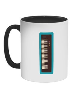 Decalac Musical Instrument - Piano Printed Coffee Mug White/Black/Blue 325ml 