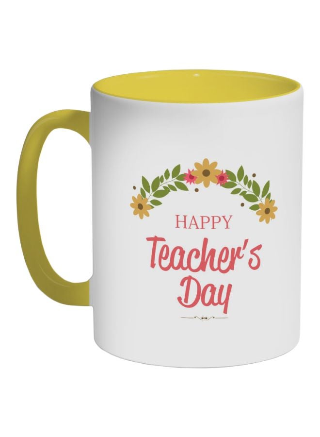 ديكالاك قدح قهوة - هابي تيتشرز داي أبيض/وردي/أخضر 325ملليلتر