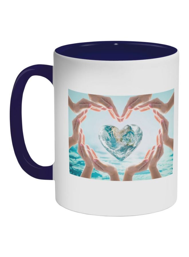 Decalac Printed Coffee Mug Dark Blue/White/Beige