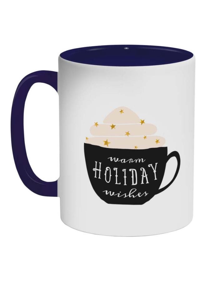 ديكالاك مج قهوة بطبعة "Warm Holiday Wishes" أزرق/ أبيض/أحمر 325ملليلتر