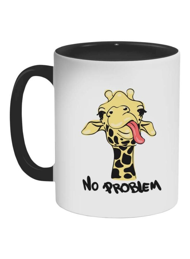Decalac Giraffe Printed Coffee Mug Black/White/Yellow 325ml 