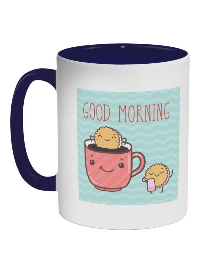 Decalac Good Morning Printed Coffee Mug Blue/Pink/White 325ml 