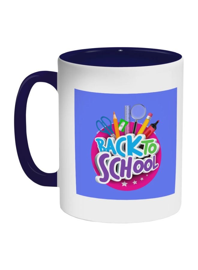 Decalac Back To School Printed Coffee Mug Blue/White/Pink 325ml