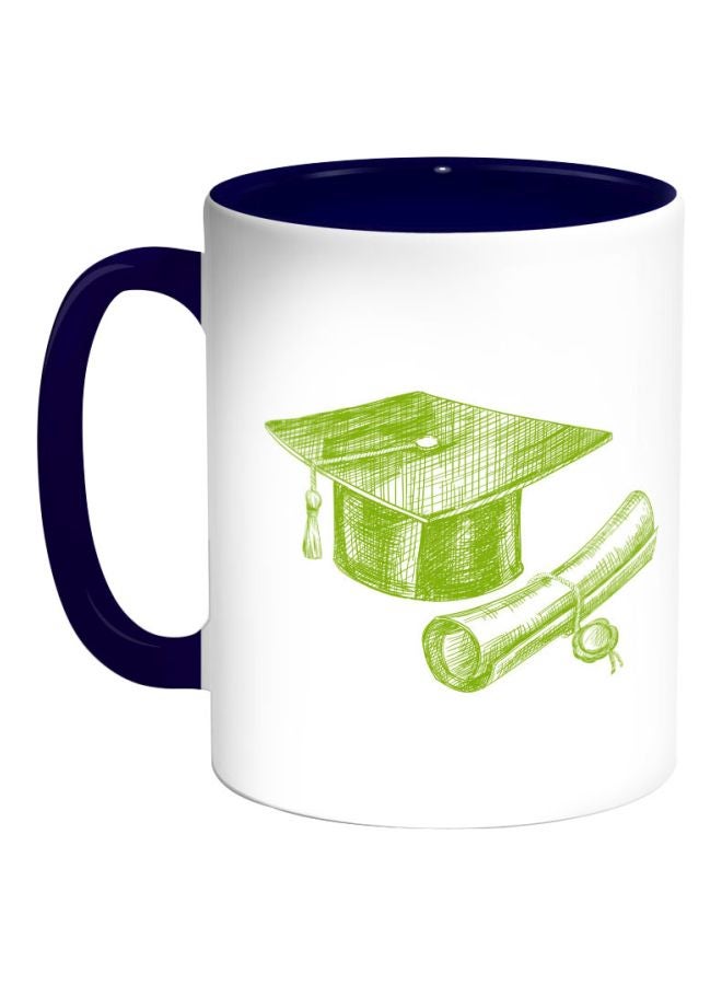 Decalac Graduation Logo Printed Coffee Mug Blue/Green/White 325ml