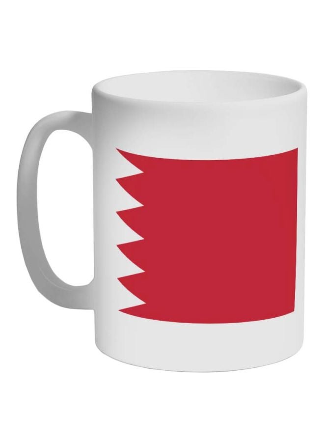 ديكالاك مج قهوة بطبعة علم البحرين أبيض/أحمر 325ملليلتر