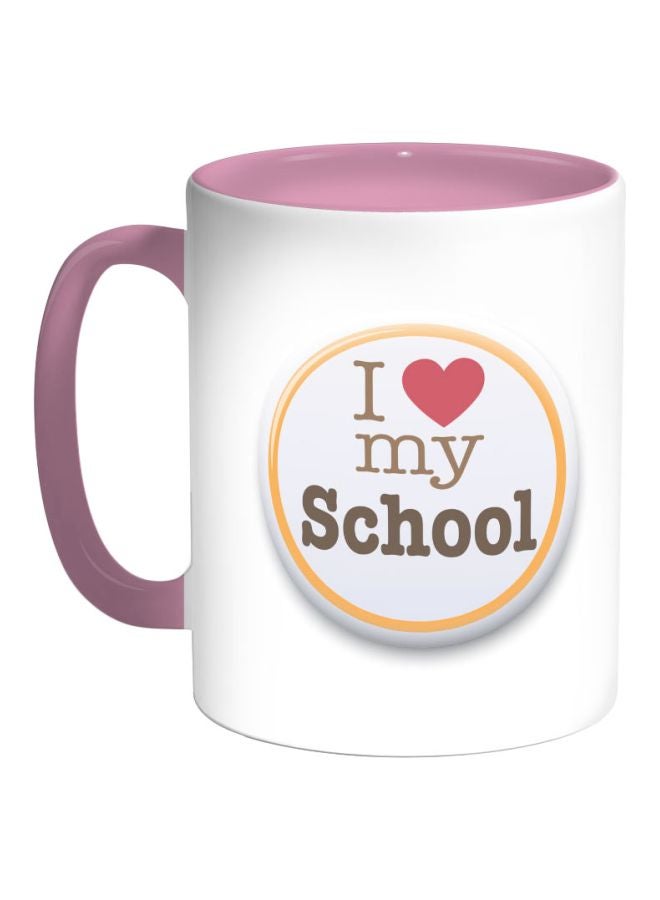 ديكالاك قدح قهوة - أي لوف ماي سكول زهري/أبيض/أصفر