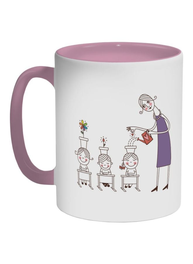 Decalac - Plant The Seeds Of Love In Children Printed Coffee Mug Pink/White/Purple - Image 1