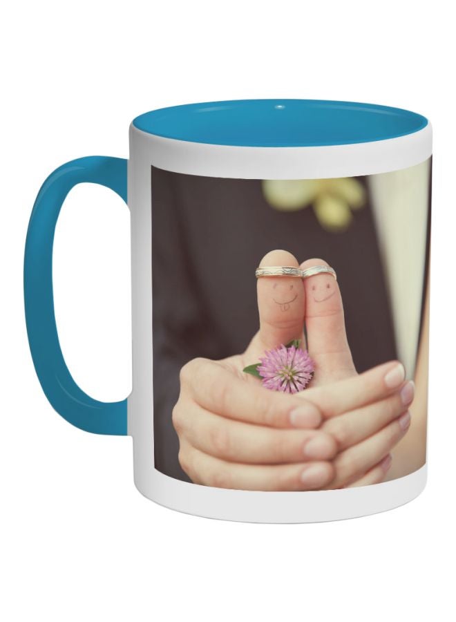 Decalac Engagement Ring Printed Coffee Mug Blue/Grey/Beige 325ml