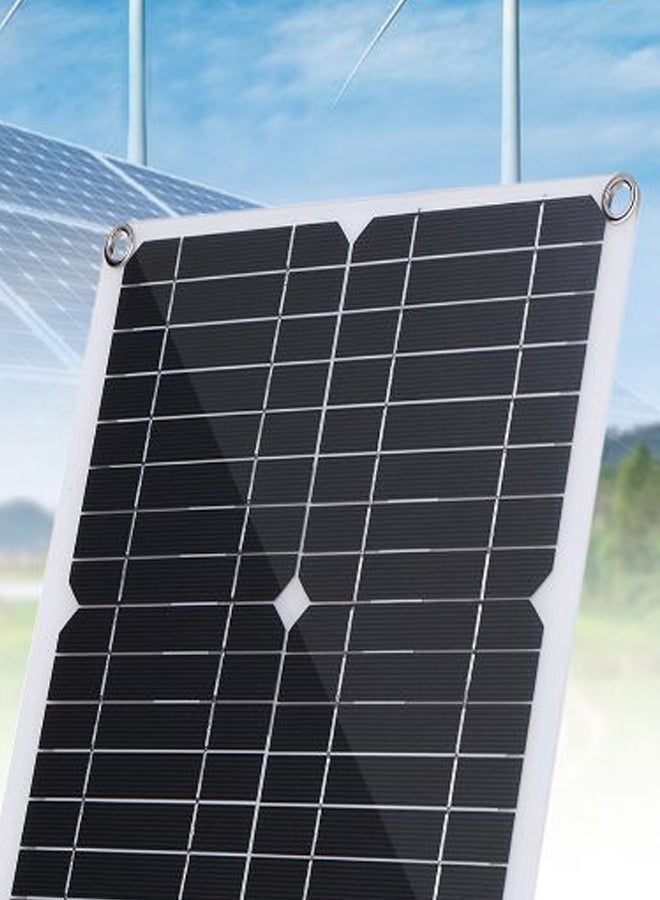 Generic Flexible Solar Panel With USB LED Display Controller Kit Black/White/Blue 30 x 3cm  - Image 2