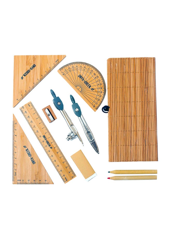 Onyx & Green 10-Piece Math Component Geometry Box Brown - Image 1