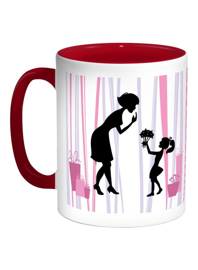 ديكالاك قدح قهوة - هدية عيد الأم أبيض/أحمر/وردي 325ملليلتر