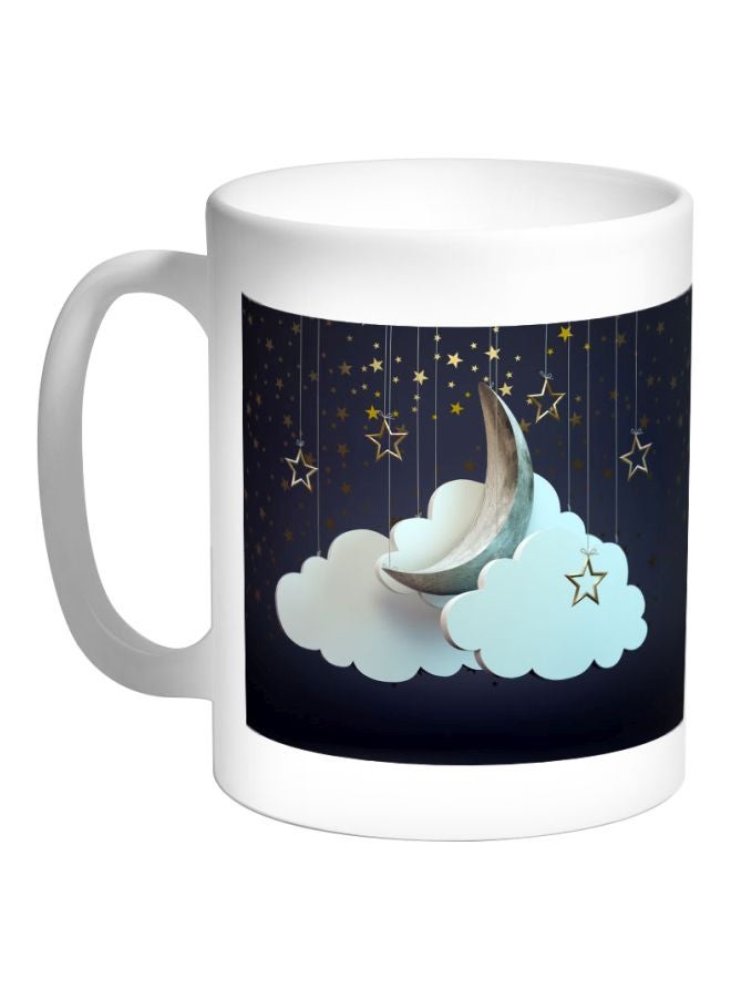 ديكالاك قدح قهوة - هلال رمضان أبيض/أزرق/ذهبي 325ملليلتر