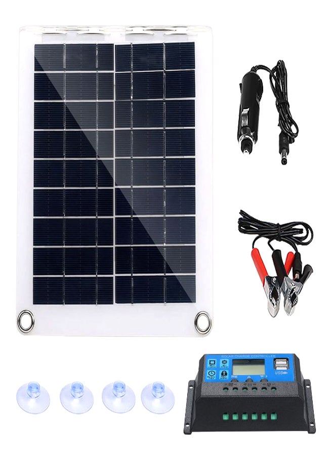 Generic Flexible Solar Panel With USB LED Display Controller Kit Black/White/Blue 28 x 20cm  - Image 1