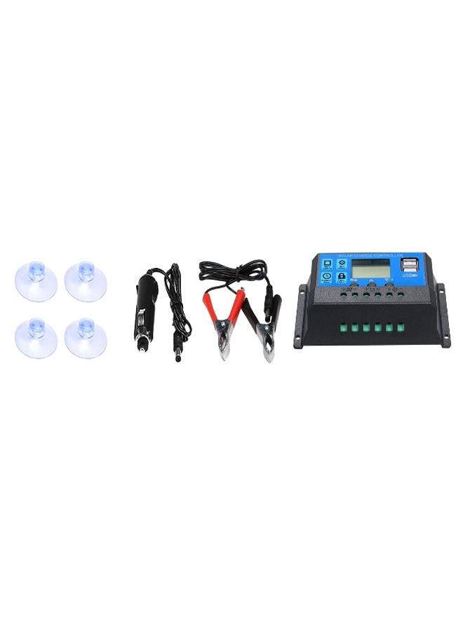 Generic Flexible Solar Panel With USB LED Display Controller Kit Black/White/Blue 28 x 20cm  - Image 2