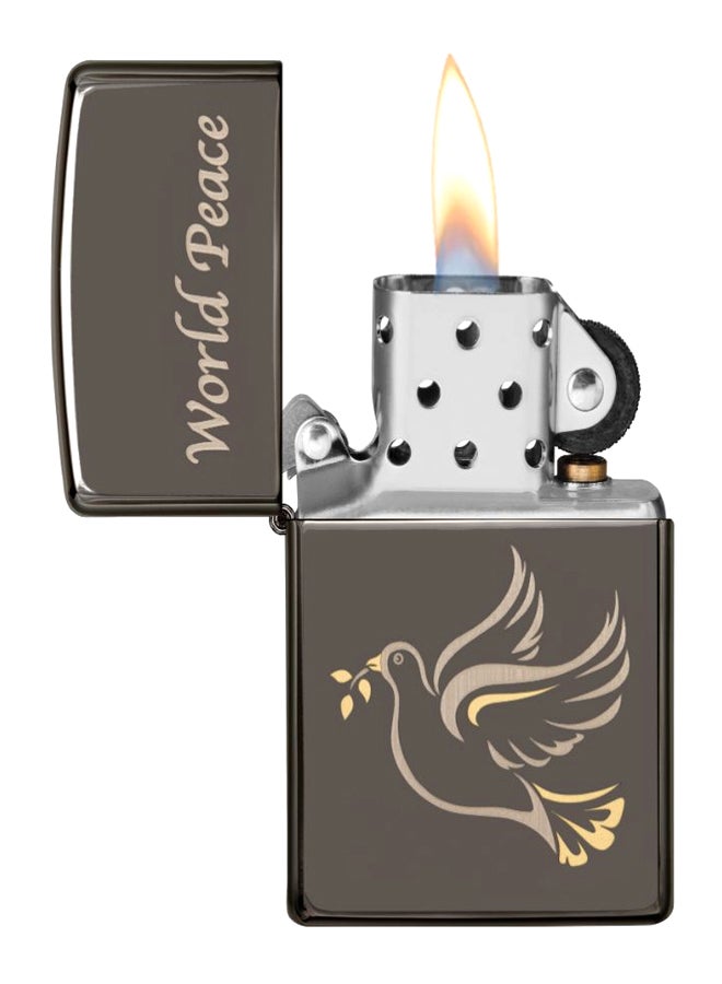 زيبو ولاعة تعمل بالغاز بتصميم السلام العالمي 8.5 x 6سم - Image 2